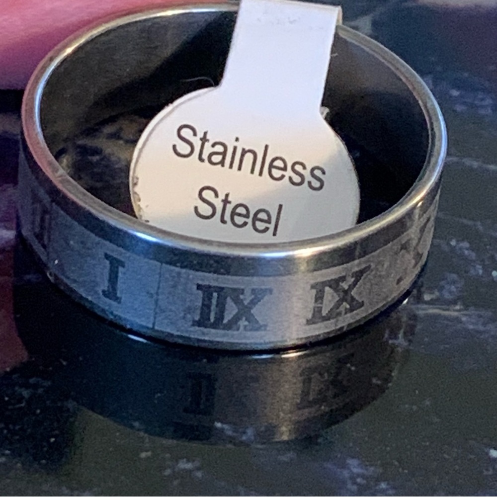 Size 12 roman numerals band ring